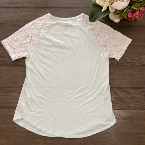 Abercrombie kids t-shirt with lace sleeves 15/16 - Picture 3 of 6